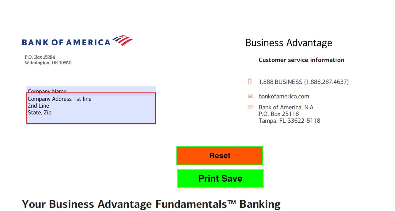 2025 December BOA Business Template